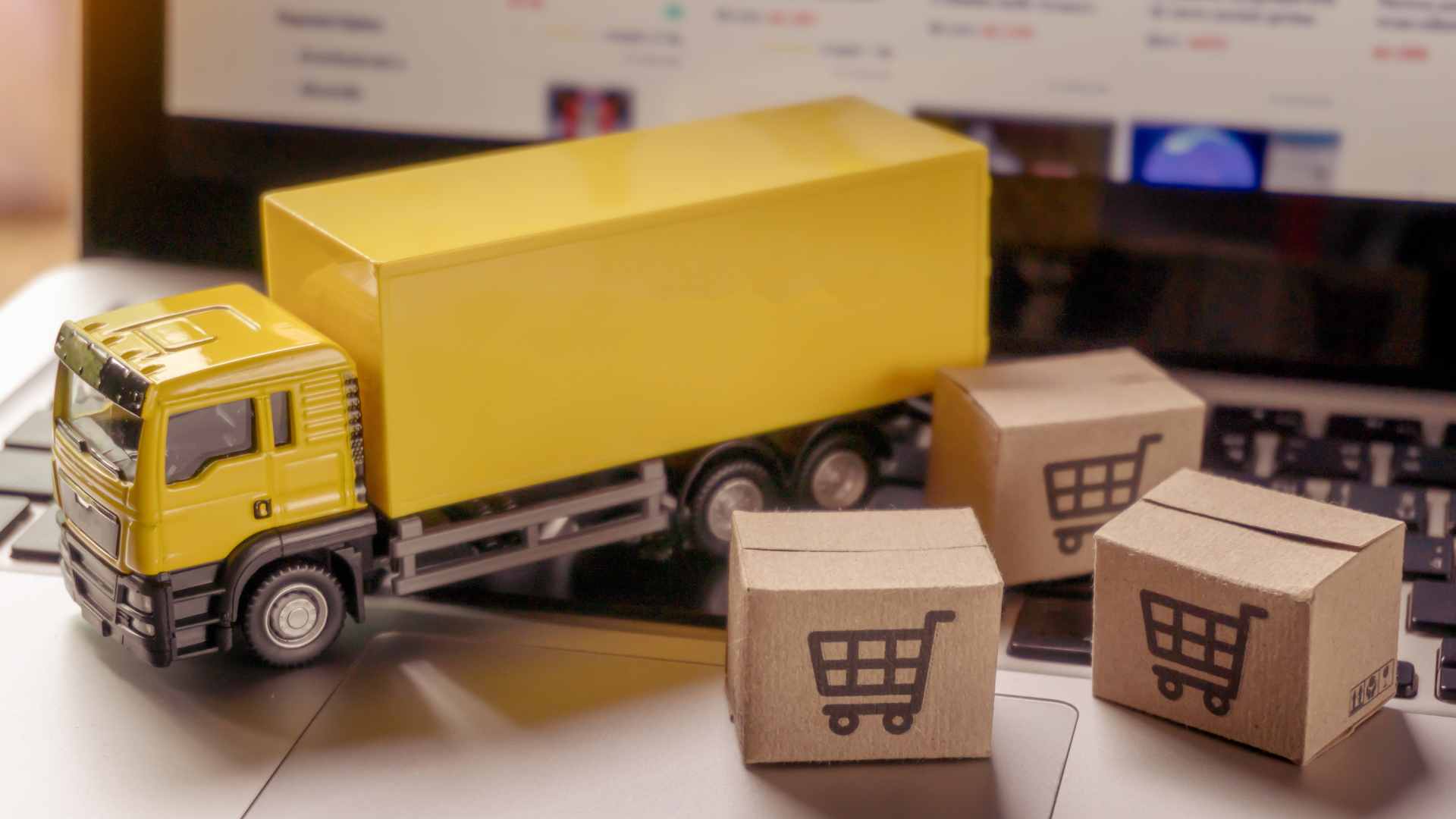 Um caminho e caixas de entrega representando o processo de procurement.