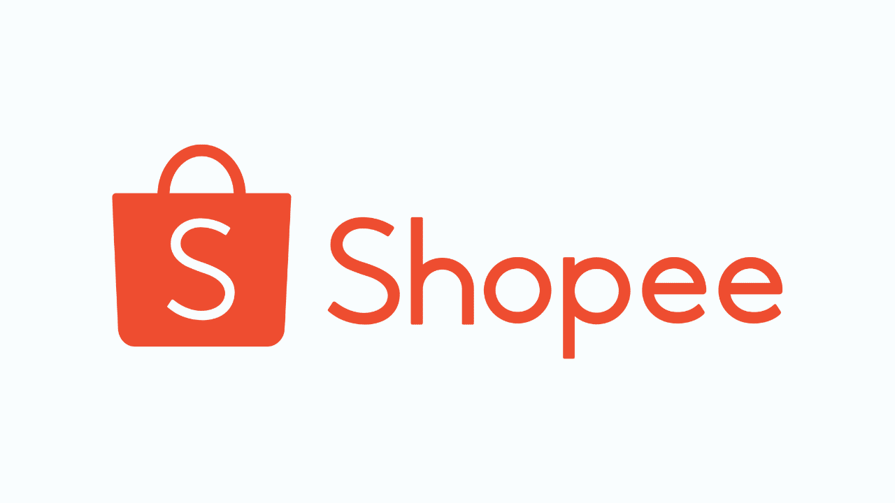 Logo da Shopee Marketplace vermelha no fundo branco