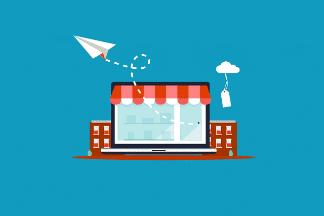 Ilustração que representa um e-commerce
